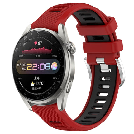 22mm Sports Two-Color Steel Buckle Silicone Watch Band, For Huawei Watch 3 Pro, For Huawei Watch 3 Pro New