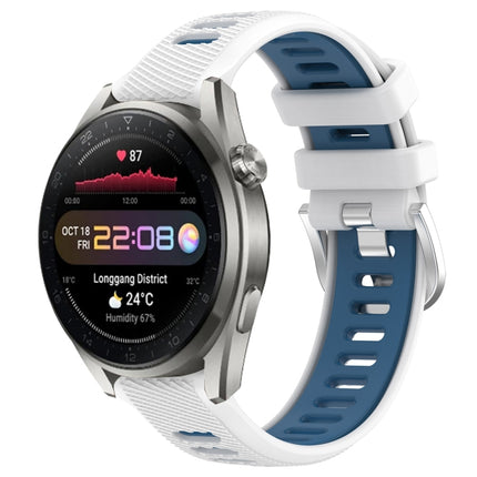 22mm Sports Two-Color Steel Buckle Silicone Watch Band, For Huawei Watch 3 Pro, For Huawei Watch 3 Pro New