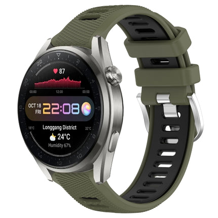 22mm Sports Two-Color Steel Buckle Silicone Watch Band, For Huawei Watch 3 Pro, For Huawei Watch 3 Pro New