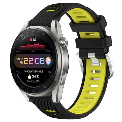 22mm Sports Two-Color Steel Buckle Silicone Watch Band, For Huawei Watch 3 Pro, For Huawei Watch 3 Pro New