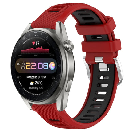 22mm Sports Two-Color Steel Buckle Silicone Watch Band, For Huawei Watch 3 Pro, For Huawei Watch 3 Pro New