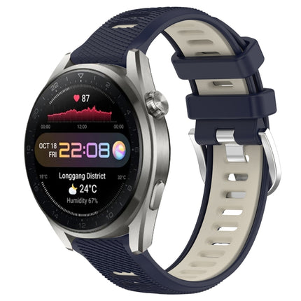 22mm Sports Two-Color Steel Buckle Silicone Watch Band, For Huawei Watch 3 Pro, For Huawei Watch 3 Pro New