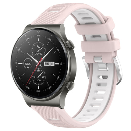 22mm Sports Two-Color Steel Buckle Silicone Watch Band, For Huawei GT2 Pro, For Huawei Watch GT 2E