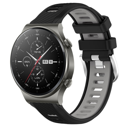 22mm Sports Two-Color Steel Buckle Silicone Watch Band, For Huawei GT2 Pro, For Huawei Watch GT 2E