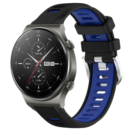 22mm Sports Two-Color Steel Buckle Silicone Watch Band, For Huawei GT2 Pro, For Huawei Watch GT 2E