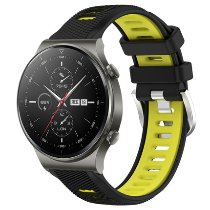 22mm Sports Two-Color Steel Buckle Silicone Watch Band, For Huawei GT2 Pro, For Huawei Watch GT 2E