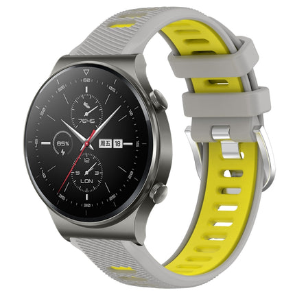 22mm Sports Two-Color Steel Buckle Silicone Watch Band, For Huawei GT2 Pro, For Huawei Watch GT 2E