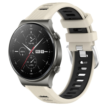 22mm Sports Two-Color Steel Buckle Silicone Watch Band, For Huawei GT2 Pro, For Huawei Watch GT 2E