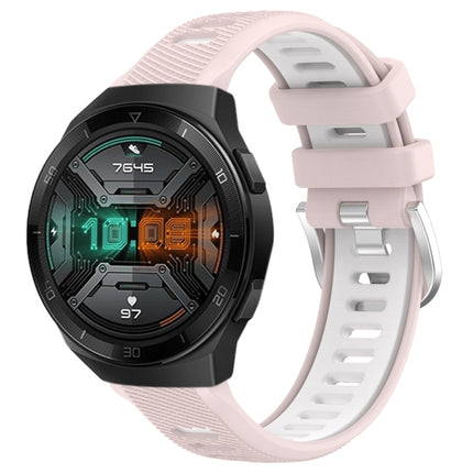 22mm Sports Two-Color Steel Buckle Silicone Watch Band, For Huawei GT2 Pro, For Huawei Watch GT 2E