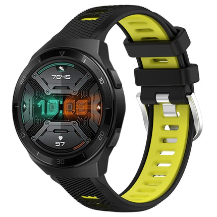 22mm Sports Two-Color Steel Buckle Silicone Watch Band, For Huawei GT2 Pro, For Huawei Watch GT 2E