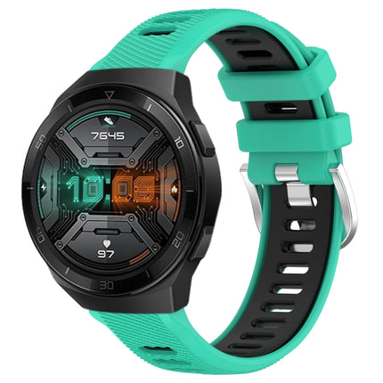 22mm Sports Two-Color Steel Buckle Silicone Watch Band, For Huawei GT2 Pro, For Huawei Watch GT 2E