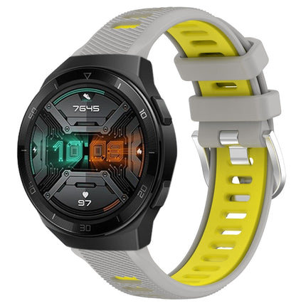 22mm Sports Two-Color Steel Buckle Silicone Watch Band, For Huawei GT2 Pro, For Huawei Watch GT 2E