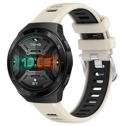 22mm Sports Two-Color Steel Buckle Silicone Watch Band, For Huawei GT2 Pro, For Huawei Watch GT 2E