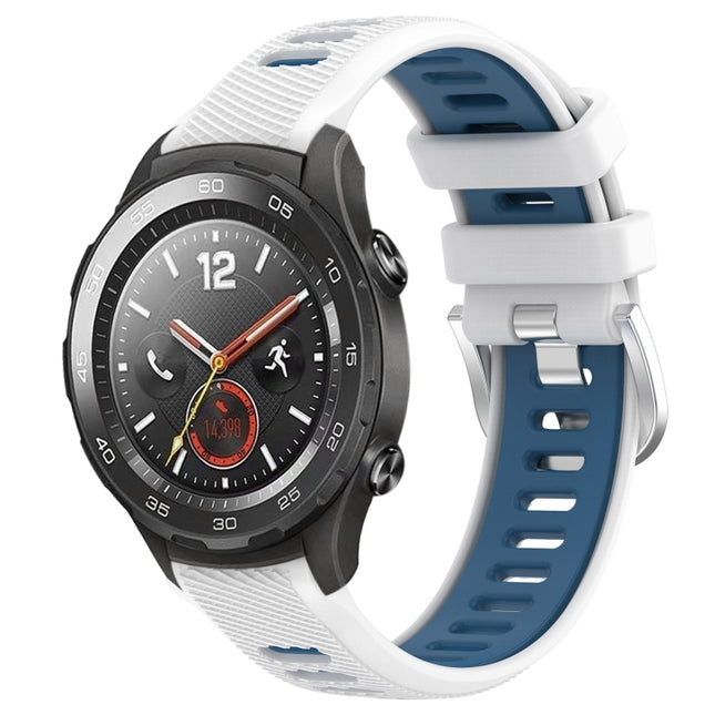 22mm Sports Two-Color Steel Buckle Silicone Watch Band, For Honor Magic Watch 2 46mm, For Honor Watch Dream