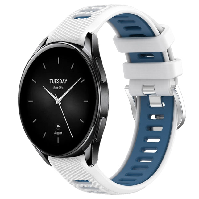 22mm Sports Two-Color Steel Buckle Silicone Watch Band, For Xiaomi Watch S2 42mm, For Xiaomi Watch S2 46mm