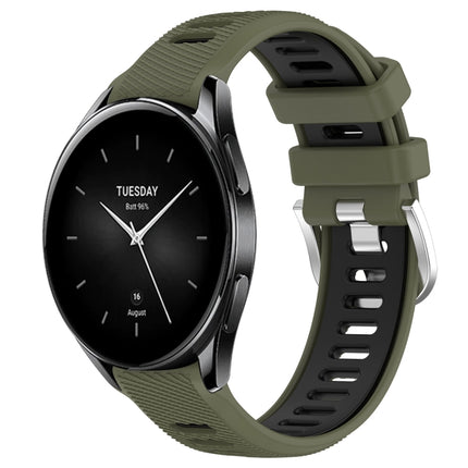 22mm Sports Two-Color Steel Buckle Silicone Watch Band, For Xiaomi Watch S2 42mm, For Xiaomi Watch S2 46mm