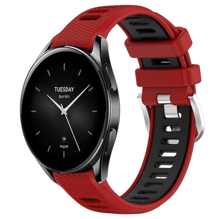 22mm Sports Two-Color Steel Buckle Silicone Watch Band, For Xiaomi Watch S2 42mm, For Xiaomi Watch S2 46mm