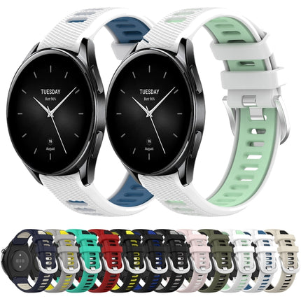 22mm Sports Two-Color Steel Buckle Silicone Watch Band, For Xiaomi MI Watch S1, For Xiaomi MI Watch S1 Pro