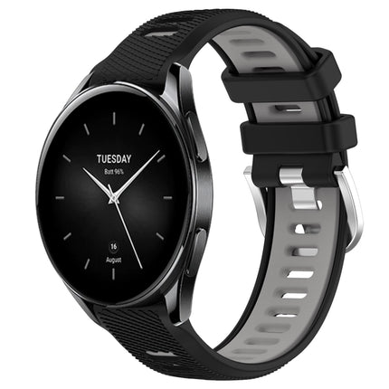 22mm Sports Two-Color Steel Buckle Silicone Watch Band, For Xiaomi Watch S2 42mm, For Xiaomi Watch S2 46mm