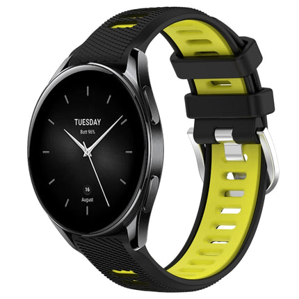 22mm Sports Two-Color Steel Buckle Silicone Watch Band, For Xiaomi Watch S2 42mm, For Xiaomi Watch S2 46mm