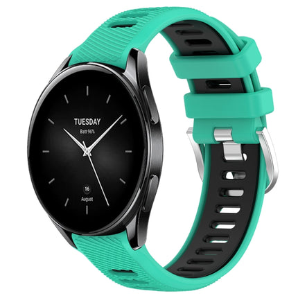 22mm Sports Two-Color Steel Buckle Silicone Watch Band, For Xiaomi Watch S2 42mm, For Xiaomi Watch S2 46mm