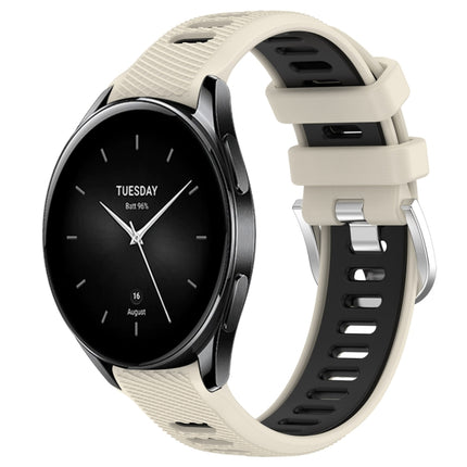 22mm Sports Two-Color Steel Buckle Silicone Watch Band, For Xiaomi Watch S2 42mm, For Xiaomi Watch S2 46mm