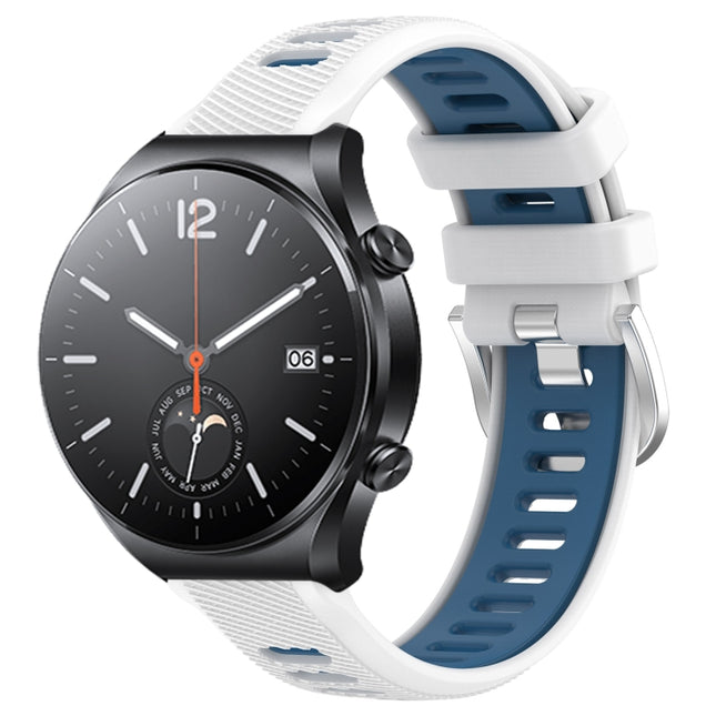 22mm Sports Two-Color Steel Buckle Silicone Watch Band, For Xiaomi MI Watch S1, For Xiaomi MI Watch S1 Pro