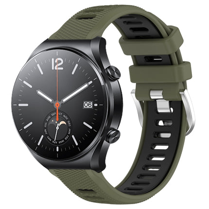 22mm Sports Two-Color Steel Buckle Silicone Watch Band, For Xiaomi MI Watch S1, For Xiaomi MI Watch S1 Pro