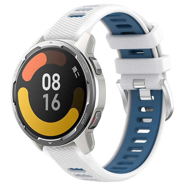 22mm Sports Two-Color Steel Buckle Silicone Watch Band, For Xiaomi Watch S1 Active, For Xiaomi MI Watch Color 2