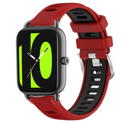 22mm Sports Two-Color Steel Buckle Silicone Watch Band, For Xiaomi Haylou RT2 LS10, For  Xiaomi Haylou RS4 LS12
