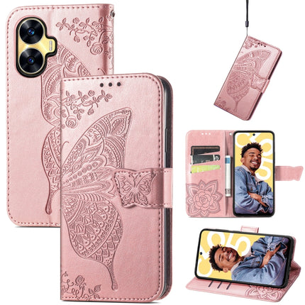 Butterfly Love Flower Embossed Leather Phone Case, For Infinix Note 12 G96, For OnePlus Ace 2, For Realme C55