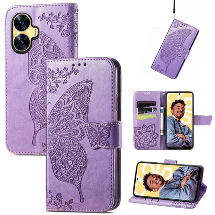 Butterfly Love Flower Embossed Leather Phone Case, For Infinix Note 12 G96, For OnePlus Ace 2, For Realme C55
