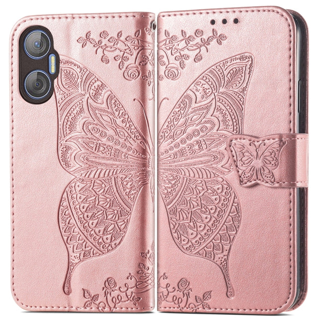 Butterfly Love Flower Embossed Leather Phone Case, For Tecno Pova Neo 5G, For ZTE Blade A52, For Samsung Galaxy A14 4G