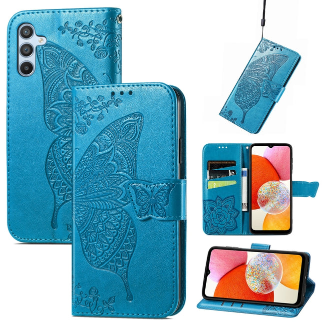 Butterfly Love Flower Embossed Leather Phone Case, For Tecno Pova Neo 5G, For ZTE Blade A52, For Samsung Galaxy A14 4G