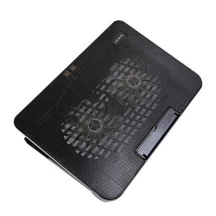 N99 USB Dual Fan Hollow Carved Design Heat Dissipation Laptop Cooling Pad, N99