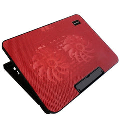 N99 USB Dual Fan Hollow Carved Design Heat Dissipation Laptop Cooling Pad, N99