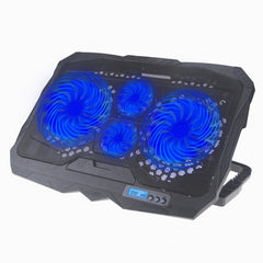 S18 Aluminum Four Fans Gaming Laptop Cooling Pad Foldable Holder with Wind Speed Display, S18