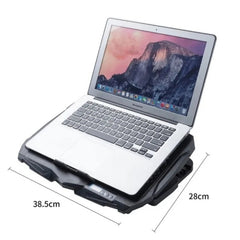 S18 Aluminum Four Fans Gaming Laptop Cooling Pad Foldable Holder with Wind Speed Display, S18