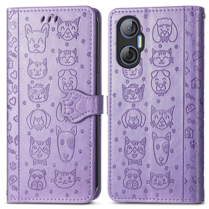 Cat and Dog Embossed Phone Leather Phone Case, For Tecno Pova Neo 5G, For vivo S15e, For Samsung Galaxy A14 4G