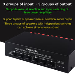 3 Input 3 Output Power Amplifier And Speaker Switcher Speaker Switch Splitter Comparator, B036