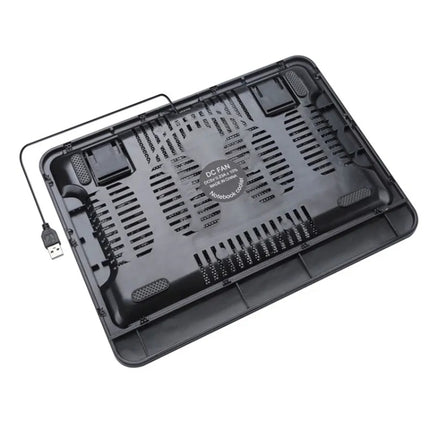 N128 Work Game Dual Fan Laptop Cooling Pad Heat Dissipation Holder with LED Light, N128