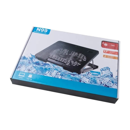 N99F1 Slim Silent Fan Laptop Desktop Cooling Pad with Adjustable Stand, N99F1