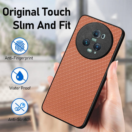 Carbon Fiber Texture Leather Back Cover Phone Case, For Honor Magic5 Pro, For vivo X70