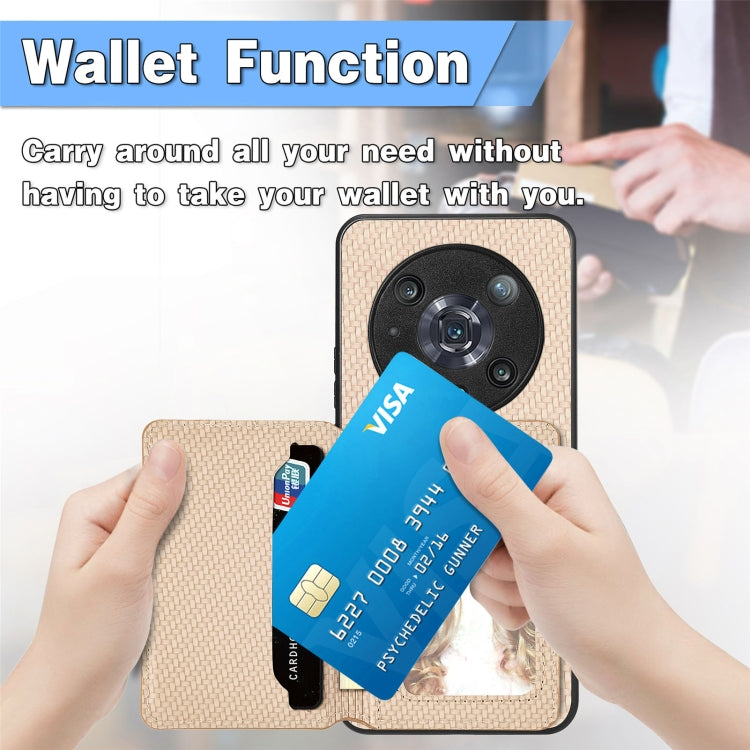 Carbon Fiber Magnetic Card Bag Phone Case, For Honor 80, For Honor Magic4 Lite, For Honor Magic5 Pro, For OPPO A16