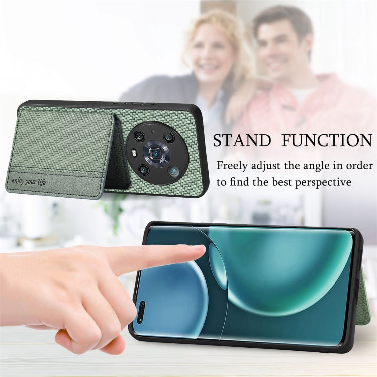 Carbon Fiber Magnetic Card Bag Phone Case, For Honor 80, For Honor Magic4 Lite, For Honor Magic5 Pro, For OPPO A16