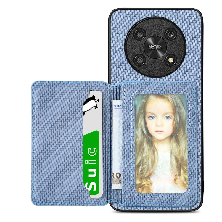 Carbon Fiber Magnetic Card Bag Phone Case, For Honor 80, For Honor Magic4 Lite, For Honor Magic5 Pro, For OPPO A16
