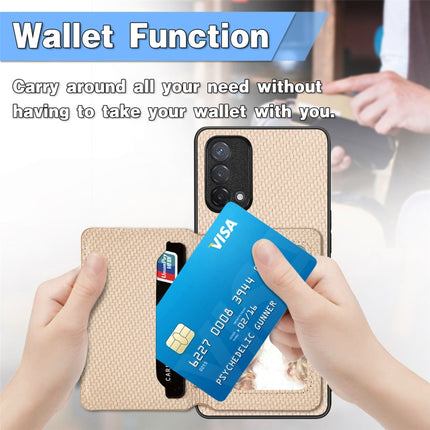 Carbon Fiber Magnetic Card Bag Phone Case, For OPPO A74 5G, For OPPO A78, For OPPO A94 5G, For OPPO Find X6 Pro