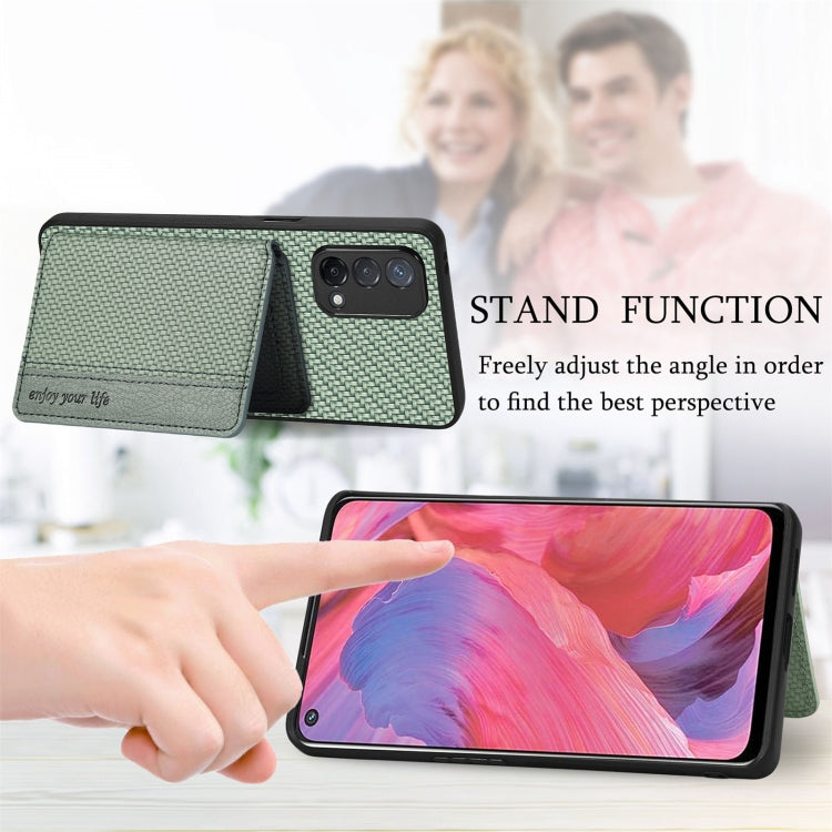 Carbon Fiber Magnetic Card Bag Phone Case