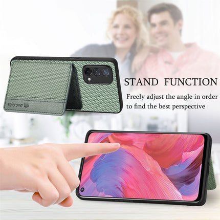 Carbon Fiber Magnetic Card Bag Phone Case, For OPPO A74 5G, For OPPO A78, For OPPO A94 5G, For OPPO Find X6 Pro