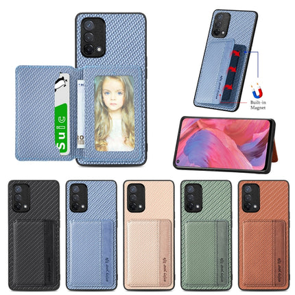 Carbon Fiber Magnetic Card Bag Phone Case, For OPPO A74 5G, For OPPO A78, For OPPO A94 5G, For OPPO Find X6 Pro